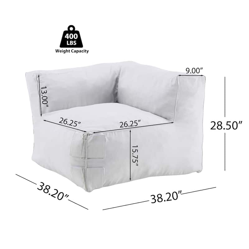 Christopher Knight Home - Nerissa Modular Outdoor/Indoor Bean Bag Sectional Sofa Set with Shredded Foam Filled