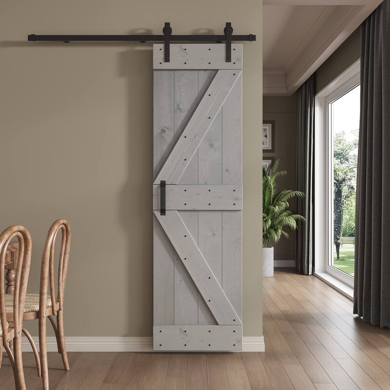 Coast Sequoia 24in x 84in K Series Pine Wood Sliding Barn Door With Hardware Kit