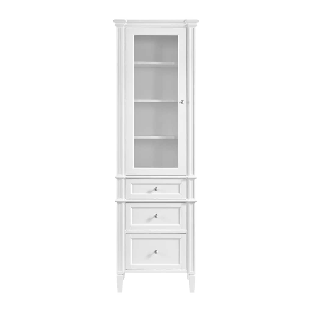 Brittany Linen Cabinet, Bright White - 24.09 x 16.93 x 75.98