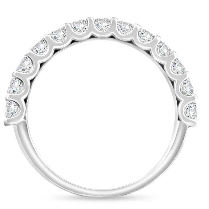 Bliss Diamond 1Ct TW Round Cut Diamond U Prong Wedding Ring Stackable Band Gold Lab Grown