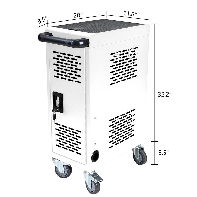 16-Compartment Removable Locking Charging Cabinet for Laptop, Chromebook