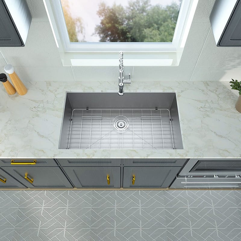 32 Inch Undermount Single Bowl 18 Gauge Stainless Steel Kitchen Sink