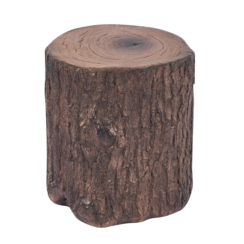 Christopher Knight Home - Reed 16.93"H Outdoor Rustic Faux Wood Tree-Stump MGO Side Table, Fully Assembled - 15.28