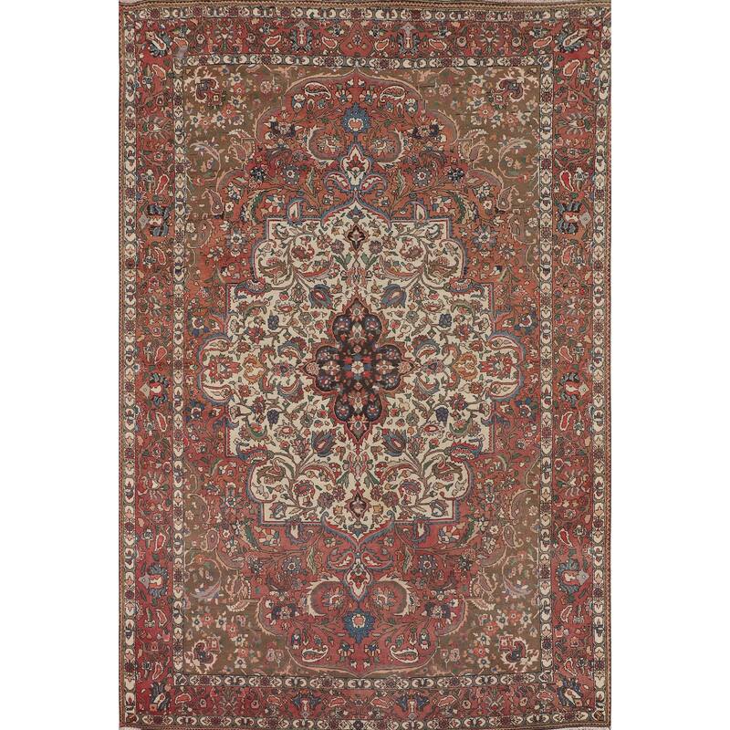 Bakhtiari Persian Antique Area Rug Handmade Wool Carpet - 6'11"x 10'0"