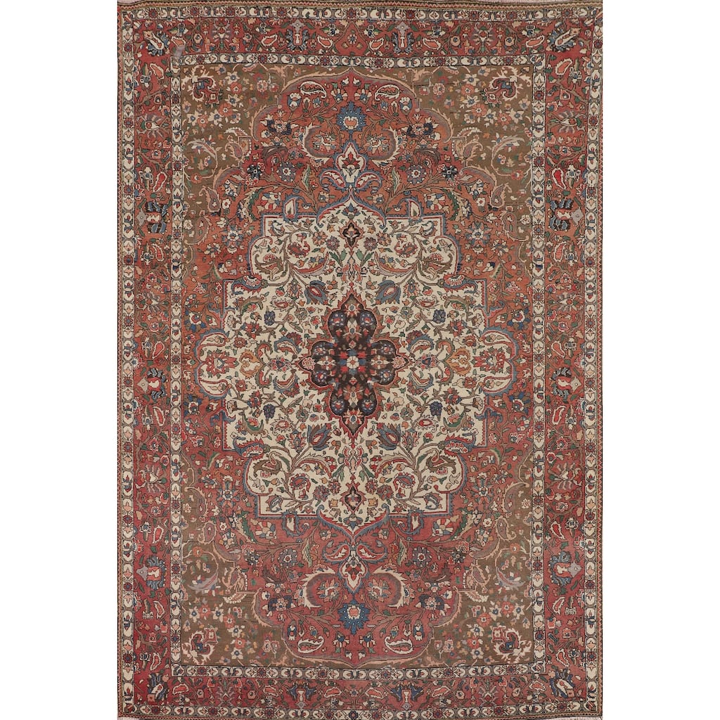 Bakhtiari Persian Antique Area Rug Handmade Wool Carpet - 6'11"x 10'0"