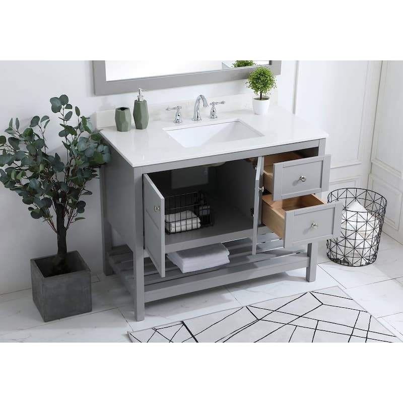 Elegant Lighting VF16442-BS Theo 42" Free Standing Single Basin Vanity