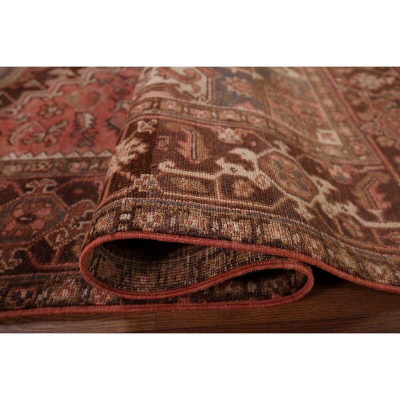 Geometric Heriz Persian Vintage Area Rug Handmade Oriental Wool Carpet - 8'4"x 11'0"