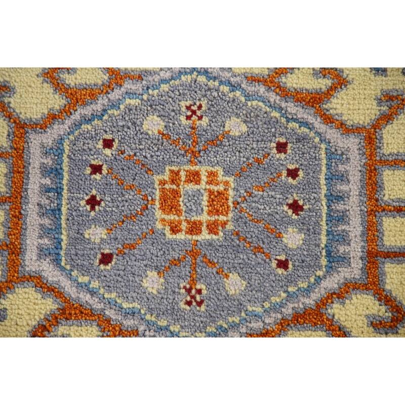 Geometric Kazak Accent Rug Hand-Knotted Wool Carpet - 3'0"x 5'0"