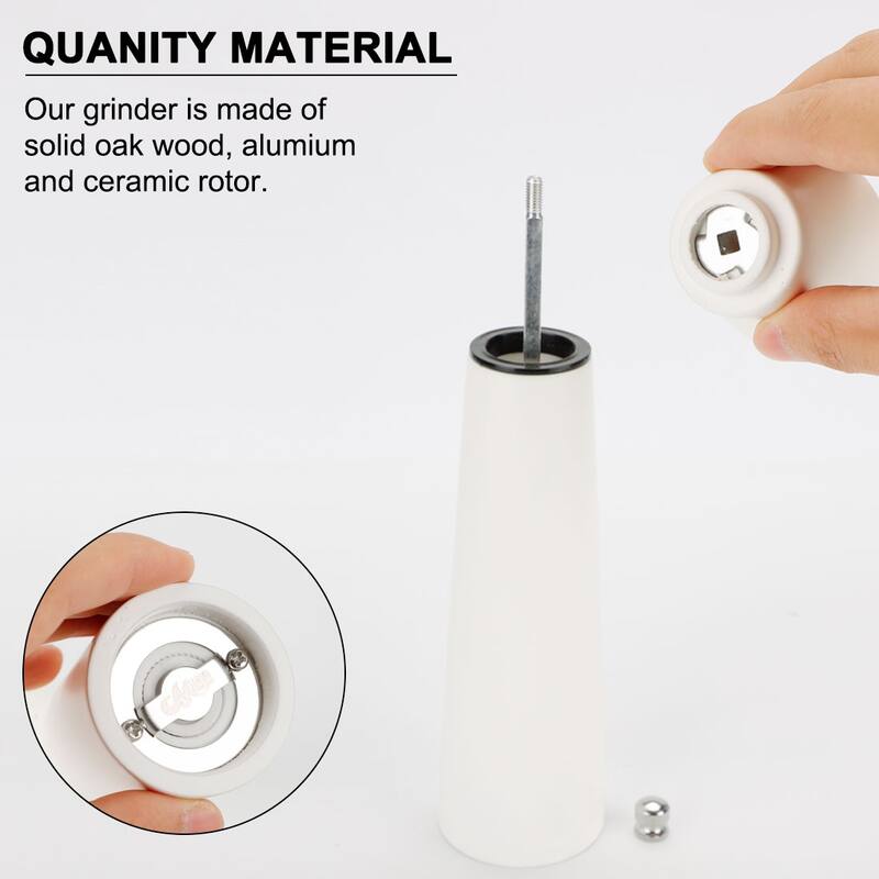 8.5" Wooden Salt Pepper Grinder Hand Shaker with Adjustable Coarseness