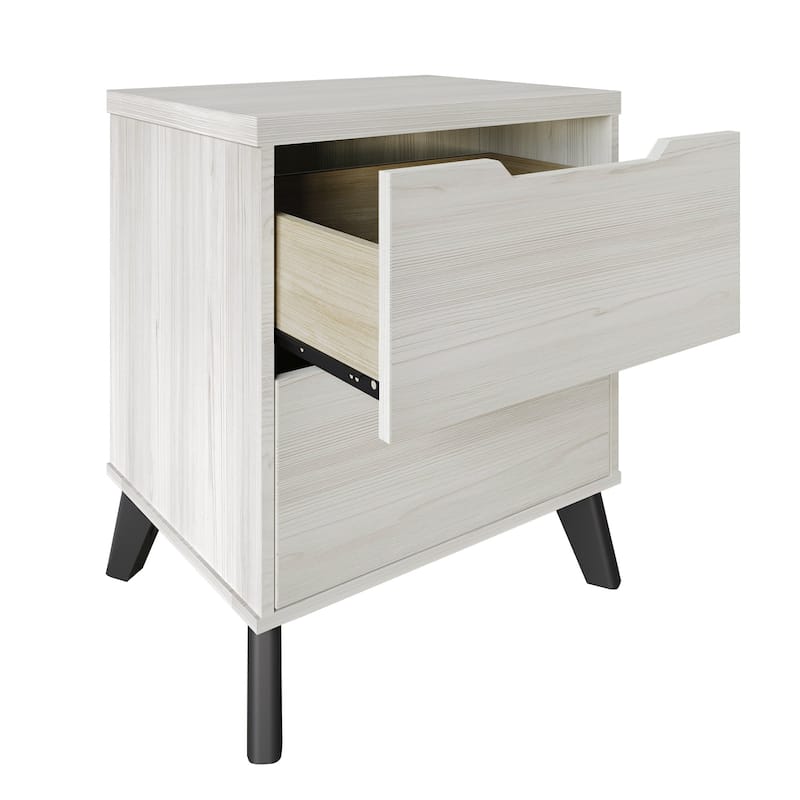 CraftPorch Chic and Vintage Wooden Nightstand with 2 drawers