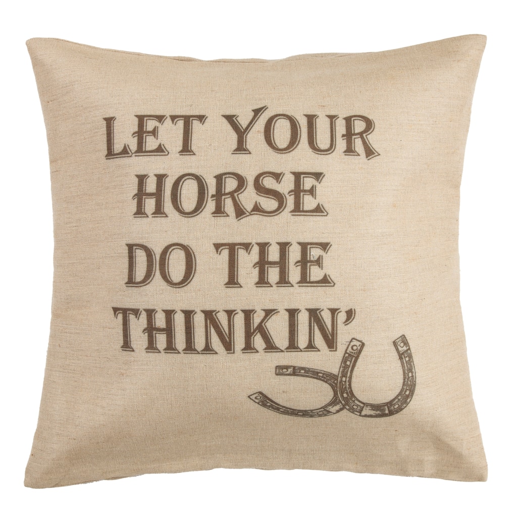 Burlap Western Phrase Pillow, 22x22