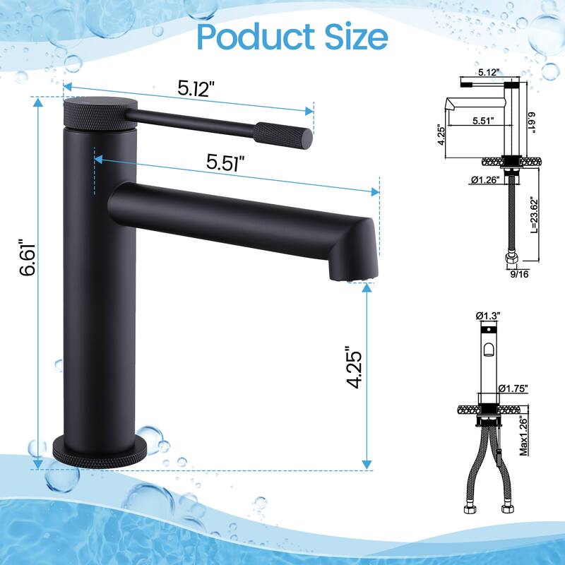 Rbrohant Bathroom Single Handle Single hole Faucet
