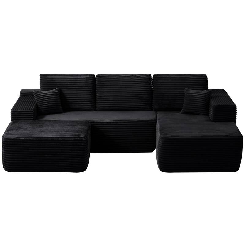 104'' L-Shaped Modern Modular Sectional Sofa with Moveable Ottoman