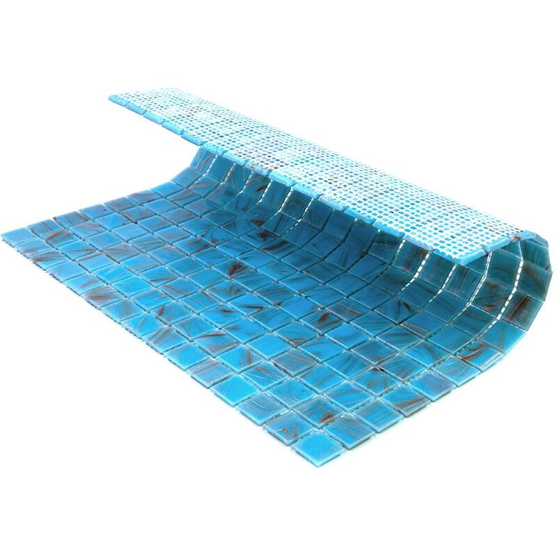 Apollo tile 12" x 12" Celestial Glossy Maya Blue Glass Tile (20 sq ft/case) - 20 Pack