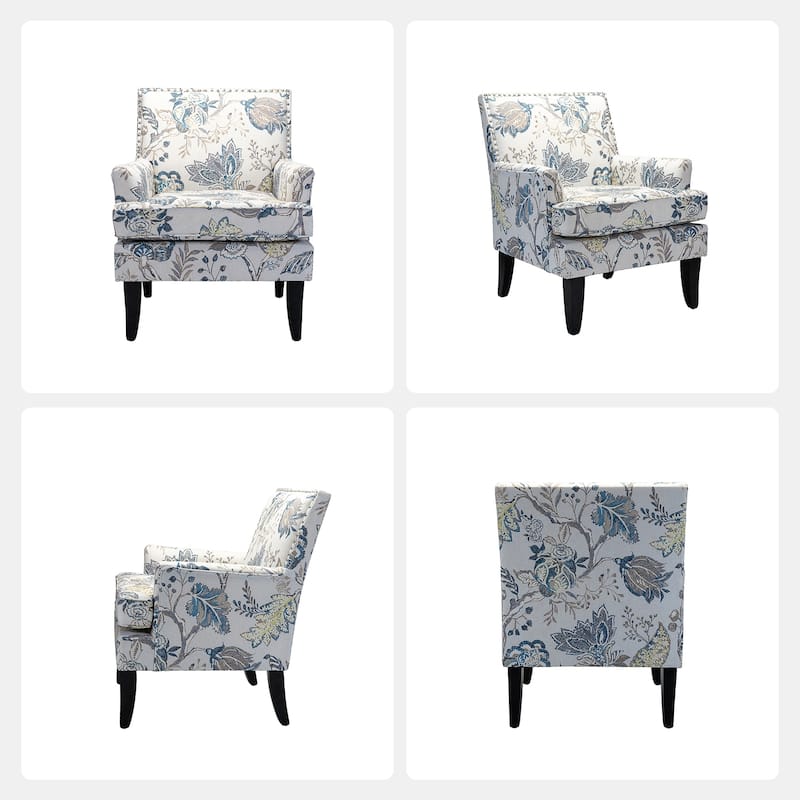 Akorda Classic Armchairs with Nailhead Trim and Solid Wood Legs Set of 2 by HULALA HOME