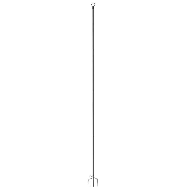 Outsunny 4 Pack of String Light Poles, 10' Light Poles for Hanging Outside Decor, Steel Lighting Stand