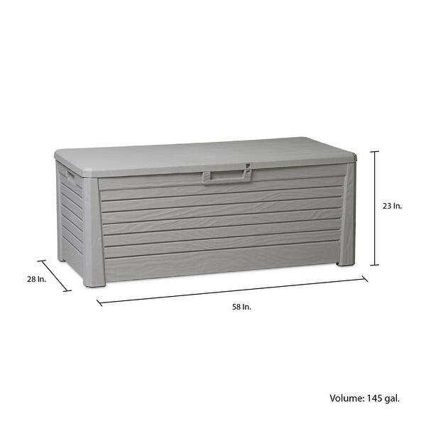 Toomax Florida Outdoor Deck Bin Storage Box Bench Waterproof 145 Gallon