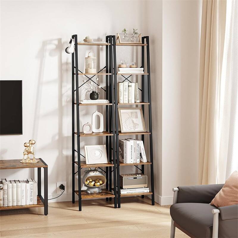 Freestanding Corner Storage Shelve with 6 Tier - 9.45"D x 15.35"W x 72.83"H