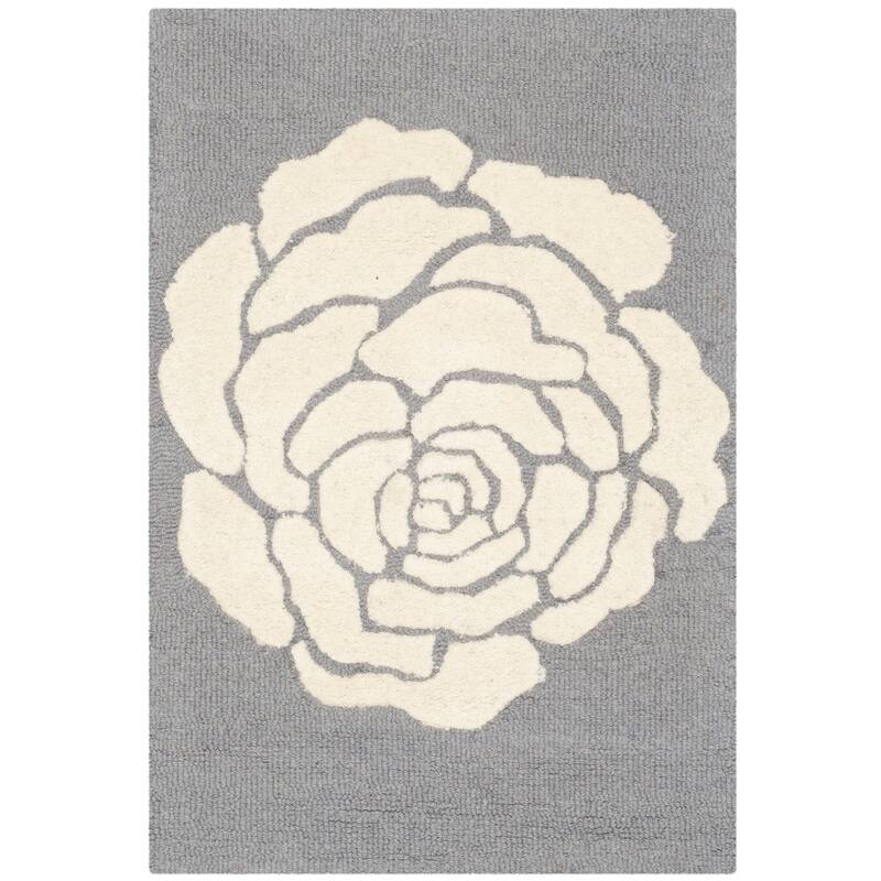 SAFAVIEH Handmade Cambridge Vince Modern Wool Rug - 2' x 3' - Dark Grey/Ivory