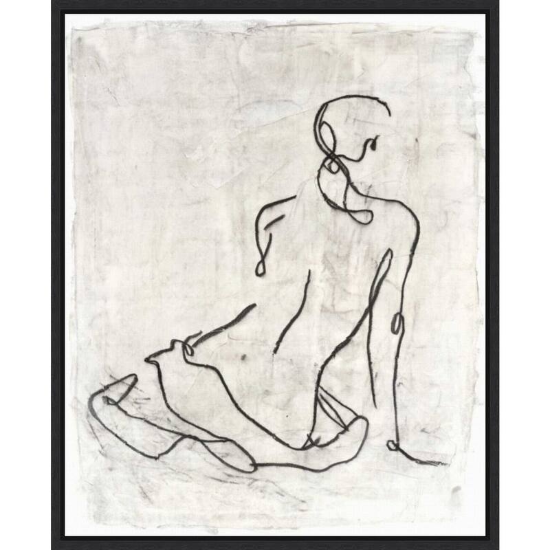 Embellished Gestural Contour I Framed Canvas Wall Art Print