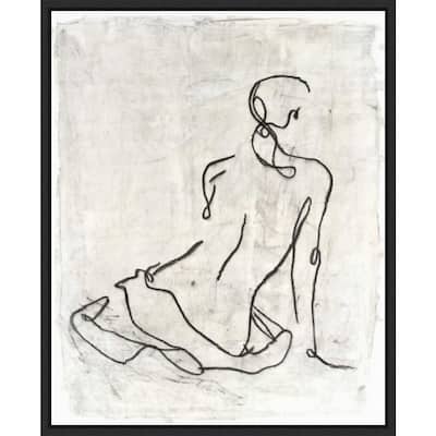 Embellished Gestural Contour I Framed Canvas Wall Art Print