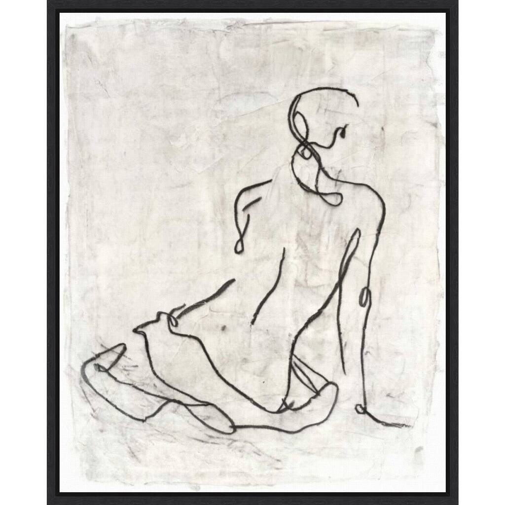 Embellished Gestural Contour I Framed Canvas Wall Art Print
