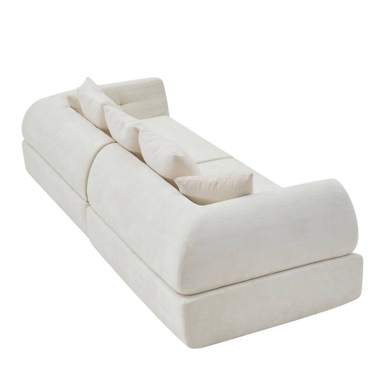 Cloud Modular Sectional Sofa, Boneless Sectional Couch with Ottoman, Modern Lounge Sofa