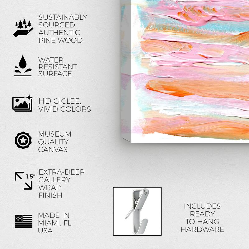 Wynwood Studio Abstract Summer Ice Cream Orange and Pastel Pink Modern & Contemporary Wall Art Canvas Print