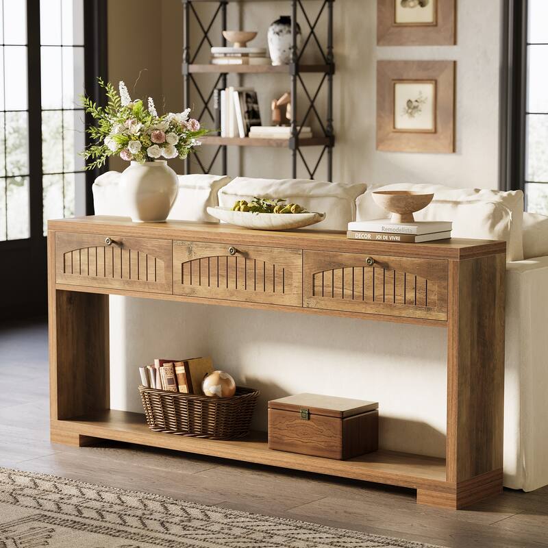 70.8-Inch Long Console Table, Farmhouse Narrow Entryway Table