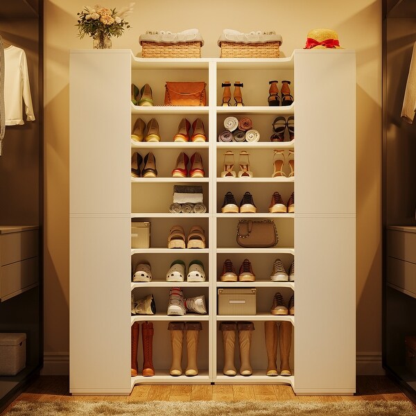 Corner Shoe Cabinet for 40-45 Pairs, 9-Tier Tall Shoe Storage Rack
