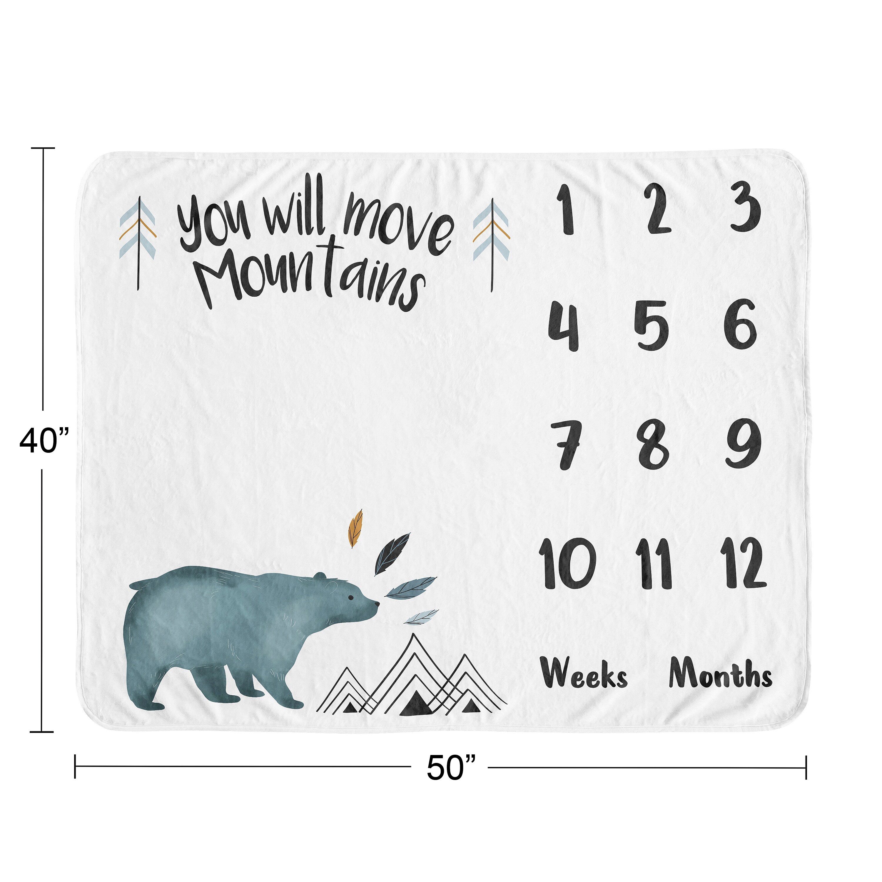 Sweet Jojo Designs Bear Mountain Milestone Baby Blanket