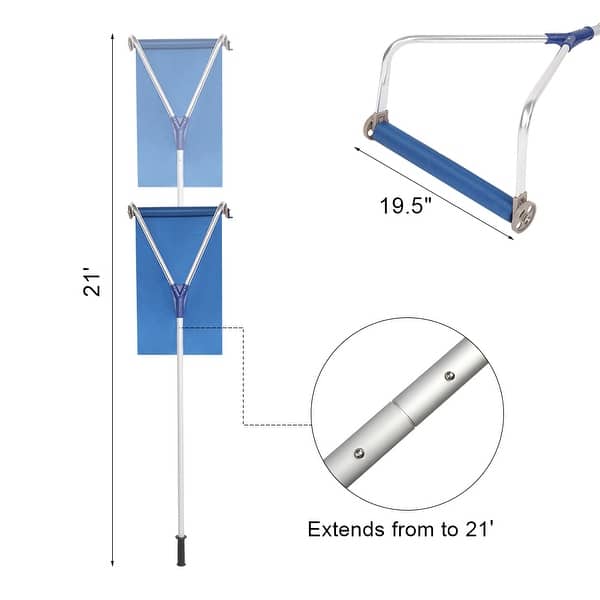 5-20Ft Adjustable Head Roof Rake Snow and Slide Material for Standard ...