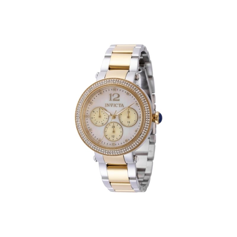 Invicta Women's 44705 Bolt Quartz Chronograph White, Gold Dial Watch - White
