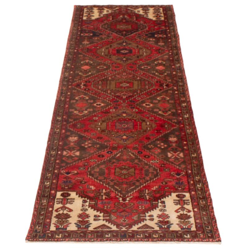 ECARPETGALLERY Hand-knotted Anadol Brown Wool Rug - 3'4 x 10'7