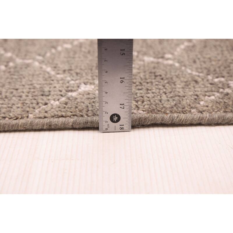 ECARPETGALLERY Hand-knotted Tangier Grey Viscose, Wool Rug - 5'3 x 7'6