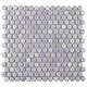 preview thumbnail 3 of 7, Merola Tile Hudson Penny Round Grey Eye 12" x 12.63" Porcelain Mosaic Tile