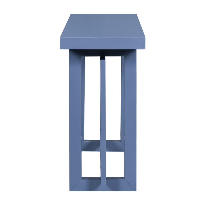 Triple Rectangle Entryway Table Accent Table, Console Table with Wood Legs, Long Sofa Table with Adjustable Foot Pads