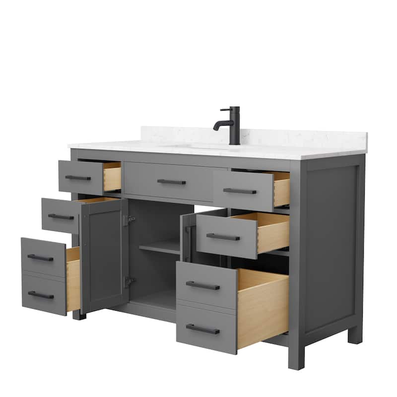 Beckett 54-Inch Transitional Marble Top Single Vanity