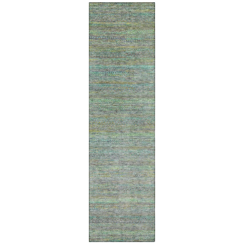 Machine Washable Indoor/Outdoor Modern Stripes Chantille Rug