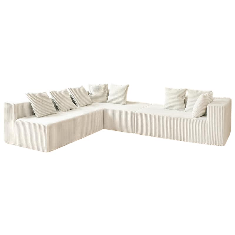 GDFStudio - American Design Modular 130" U-Shaped Sectional Sofa, Chaise Lounge with Reversible Layout
