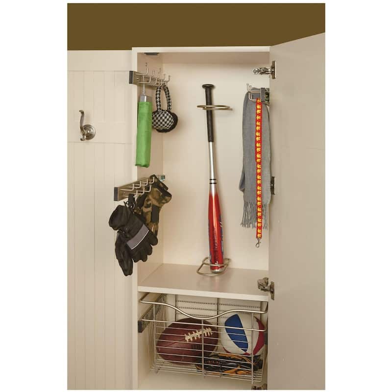 Rev-A-Shelf BRC Series 12 Inch Pull Out Belt and Tie Rack with 9 Hooks
