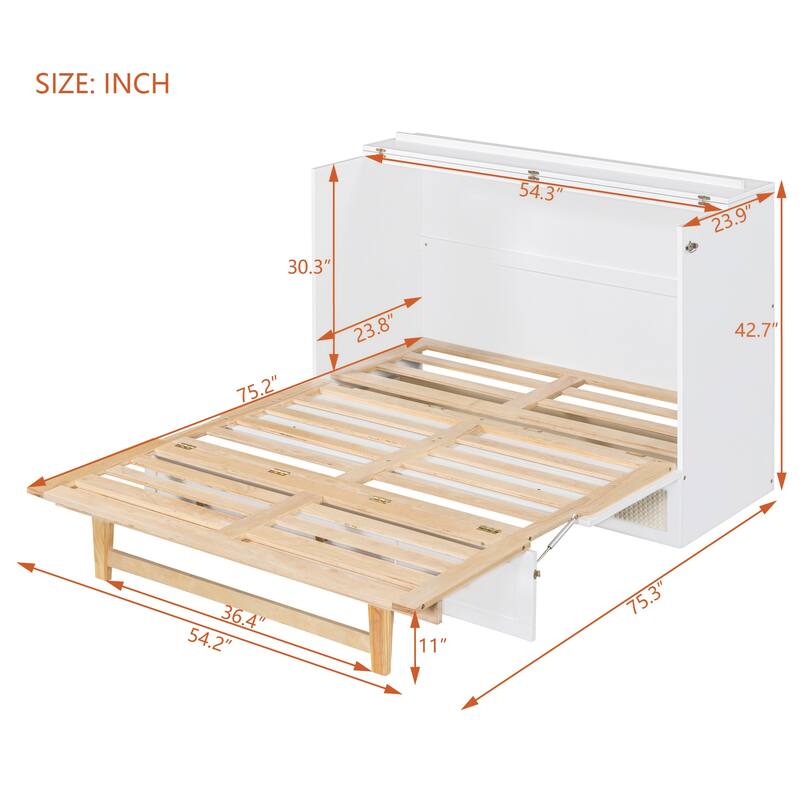 Murphy Bed with Versatile Storage & Large Drawers