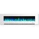 preview thumbnail 8 of 8, Hanover 60 In. Wall-Mount Electric Fireplace in White with Multi-Color Flames and Crystal Rock Display