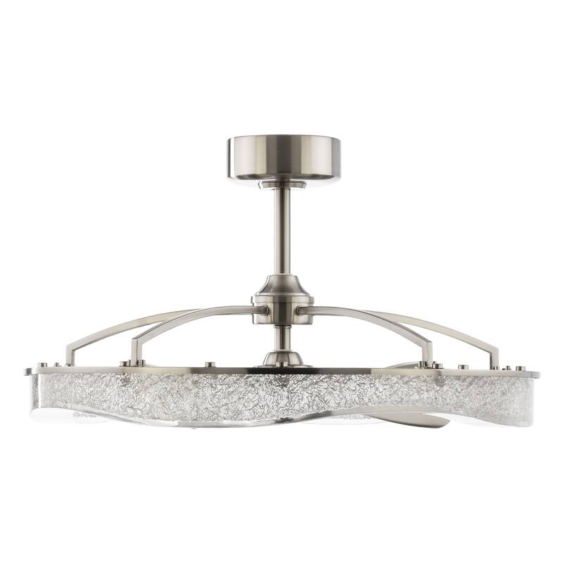 Perimost 33" Modern Brushed Nickel ABS 3-Blade LED Bladeless Ceiling Fan with Remote