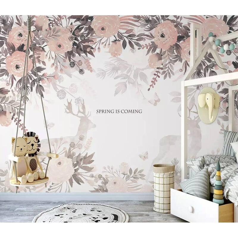 GK Wall Design Vintage Floral Vine Blossom Soft Flower Retro Removable Wallpaper