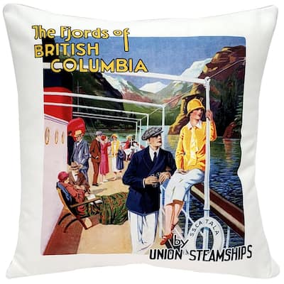 Fjords of British Columbia Throw Pillow 20x20 with Polyfill Pillow Insert