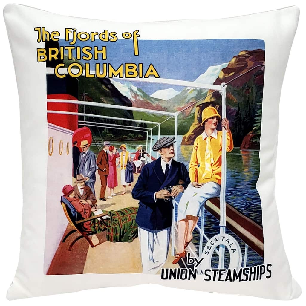 Fjords of British Columbia Throw Pillow 20x20 with Polyfill Pillow Insert
