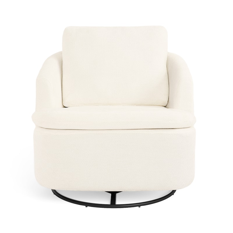 360°Swivel Accent Chair, Swivel Barrel Chair, Modern Chenille Round Accent Chairs With Armrests And Rotating Base