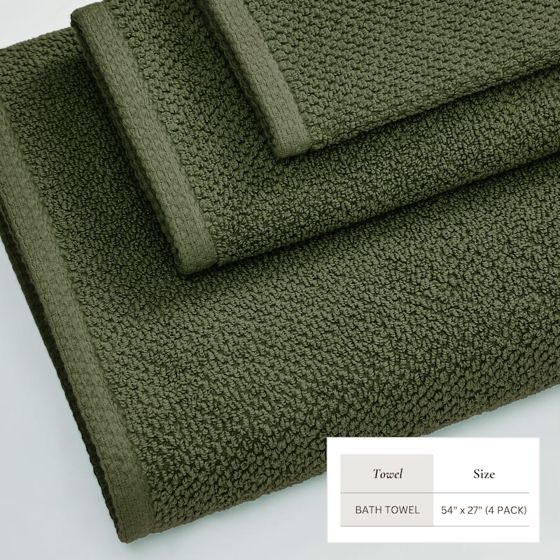 100% Cotton Acacia Collection Ultra Absorbant Popcorn Bath Towels