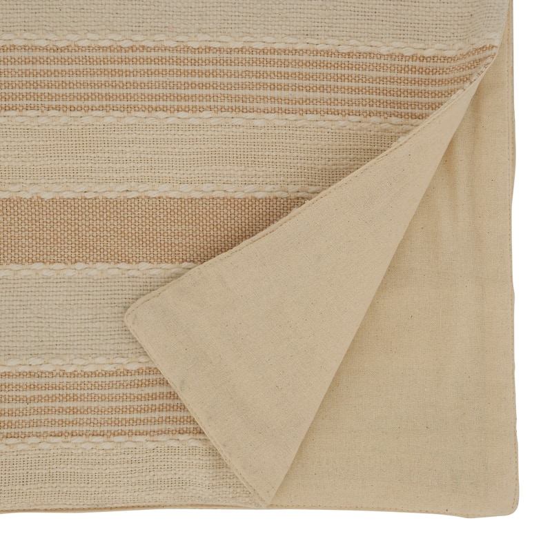 Cotton Table Runner With Striped Design - 16"x72"